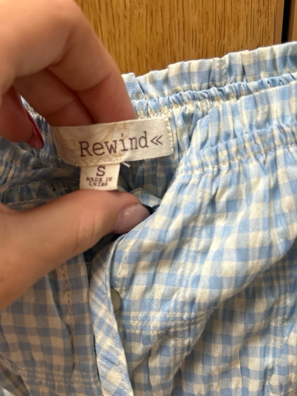 Rewind Blue Gingham Ruffle-Tier Sundress - Picture 3 of 3